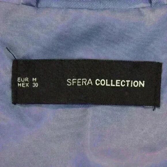 SFERA Collection Blue Button Down Embroidered Button Down Coat Size M - Picture 4 of 8